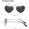 thumbnail image 2 of Gafas de sol de corazón para mujeres y hombres, marco de metal retro, gafas de moda en forma de corazón, protección, gafas de sol de corazón para mujeres, moda encantadora, 2 of 5