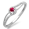thumbnail image 1 of Dazzlingrock Collection 18K Round Cut Ruby And White Diamond Ladies Engagement Bridal Promise Ring, White Gold, Size 8.5, 1 of 1