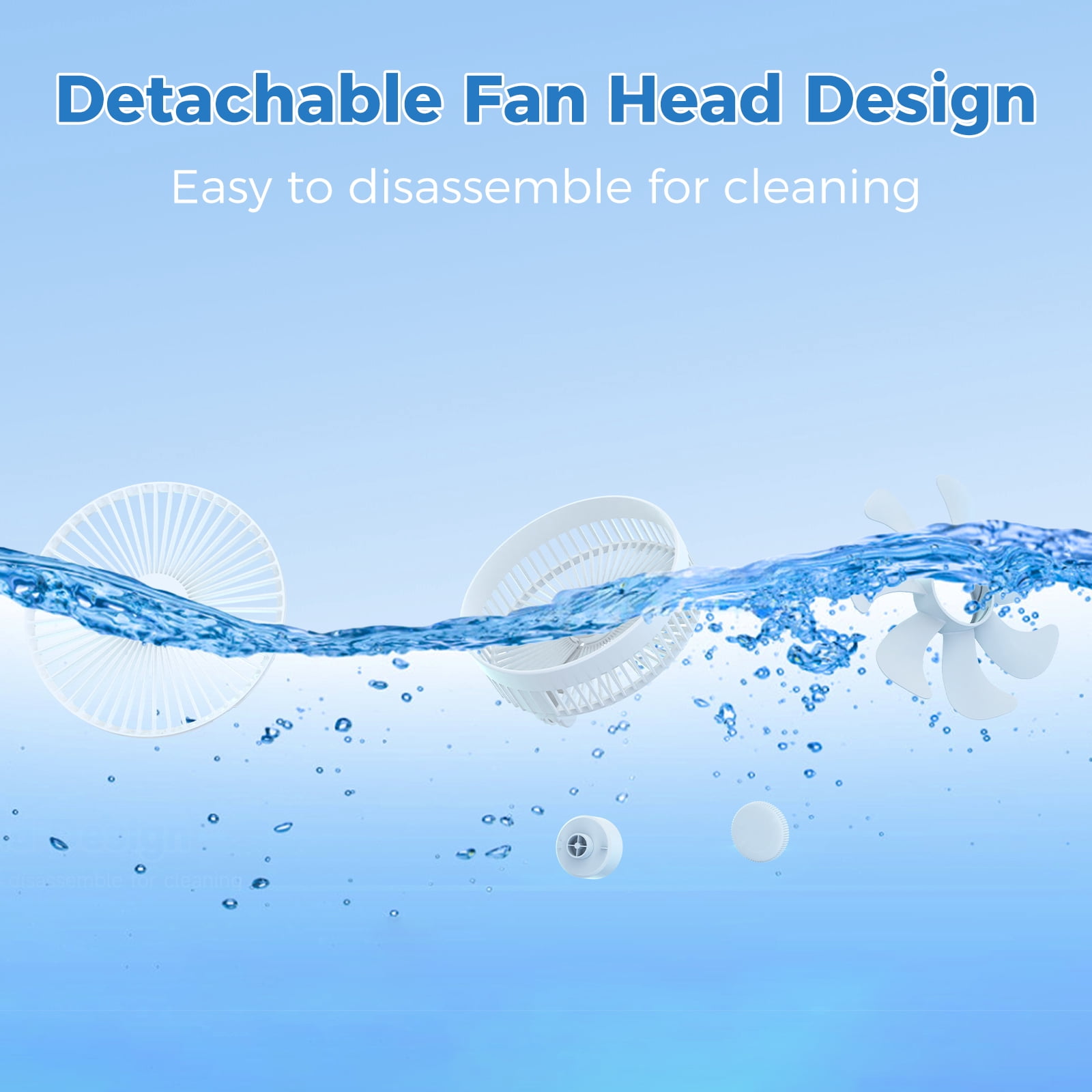 Rywell 8" Foldable Standing Fan with Remote, Battery Operated Oscillating Fan with 3 Height, 4 Speed, 7200mAh Rechargeable Pedestal Fan for Bedroom Office Camping Travel