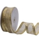 thumbnail image 1 of Cinta decorativa de organza con alambre XMRIBBON de 3,8 cm x 23 m, color dorado, 1 of 3