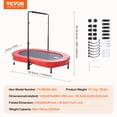 thumbnail image 2 of VEVOR Kids Trampoline, 56x36 inch Indoor Outdoor Trampoline, Foldable Mini Trampoline with Handle, Rebounder Trampoline for Toddlers, Birthday Gift for 3+ Years Children, Boys Girls for Fun, Red, 2 of 9
