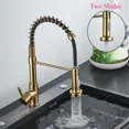 thumbnail image 2 of Brushed Gold Kitchen Sink Faucet Spring Pull-down Hot Cold Mixer Faucet Deck Installation Faucet, 2 of 5