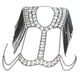 thumbnail image 4 of Collar de cadena con borlas de cristal para el hombro, arnés para el cuerpo, joyería para bikini Negro, 4 of 9