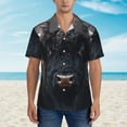 thumbnail image 4 of Daiia Majestic Black Yak Hawaiian Shirt for Men Gentle Cotton Regular Short Sleeve Casual-Large, 4 of 9