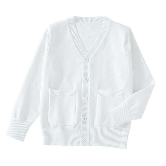 XZNPDUCQ Girls Button up Cardigan Jackets Kids Long Sleeve Cable Knit Sweaters Sweaters for Little Girls Sweater Coat Base Sweater Cardigan Sweater,11-13 Years,White