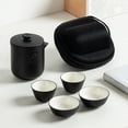 thumbnail image 5 of FOMIYES 1Set Elegant Black Ceramic Tea Pot and Cup Set for Home Office and Travel, 5 of 7