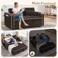 thumbnail image 5 of Dinosisco 4-in-1 Convertible Loveseat Sleeper, 55" Futon Sofa Bed with Phone Stand, USB, Brown Velvet, 5 of 10