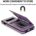 thumbnail image 6 of Design for Samsung Galaxy Note 8 Case with Tempered Glass Screen Protector Credit Card Holder Slot, PU Leather Wallet Phone Cases Stand Kickstand Protective Cover for Glaxay Note8 Men Purple, 6 of 11