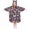 thumbnail image 6 of BZSMCE Wearable Blanket Hoodie Fashion Delicate Blossom Lines Home Wear, 6 of 7