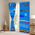 thumbnail image 3 of Homewish Modern Railway Truck Black Out Curtains,Vehicle Train Curtains Pack of 2 (42x63 Each),Blue Orange Bedroom Curtains For Teens,Breathable Home Decor, 3 of 6