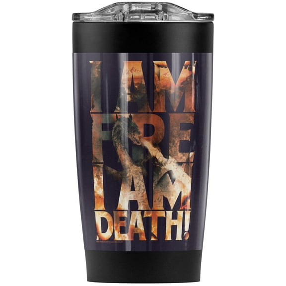 The Hobbit/Smaug I Am Fire Stainless Steel Tumbler 20 oz Coffee Travel Mug/Cup, Vacuum Insulated & Double Wall with Leakproof Sliding Lid | Great for Hot Drinks and Cold Beverages