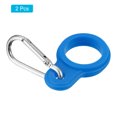 thumbnail image 3 of Uxcell Silicone Water Bottle Clip with Buckle, 2 Pack Drink Holder Hook Keychain Clip Ring, Blue Silver, 3 of 5