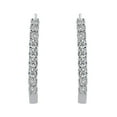 thumbnail image 2 of 1 Carat (ctw) Diamond Inside-out Hoop Earrings in 10K White Gold, 2 of 4
