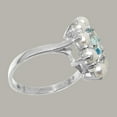 thumbnail image 3 of LBG British Made 10k White Gold Natural Blue Topaz & Cultured Pearl Womens Statement Ring - 33 size options - Size 9, 3 of 6