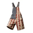 thumbnail image 3 of American Flag Overalls Kids Shorts Patriotic Bib Coveralls Loose Fit Festival Jumpsuit Casual Summer Outfit Fourth of July Clothes for Boys Girls, 3 of 3