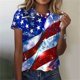 thumbnail image 2 of Tops de Ajuste Suelto para las Mujeres Sudadera Casual Impresa Manga Corta Cuello Redondo Superior, Poliéster, 2 of 6