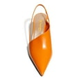 thumbnail image 4 of XYD Women Comfort Edgy Pointed Toe Slip On Pumps Slingback Strap Diamond Block Heel Sandals Party Fashion Shoes Size 7 Orange, 4 of 4