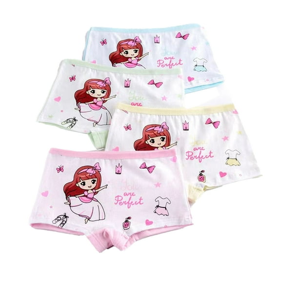CSCHome 5PCS Girls Princess Underwear Soft Cotton Briefs Multipacks Breathable Toddler Panties Kids 2-12T