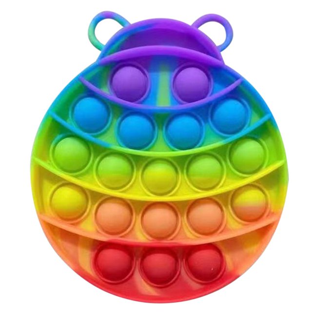 Rainbow Pop It Fidget juguetes empuje burbuja sensorial Squishy alivio del estrés autismo necesidades Anti-estrés juguetes para adultos niños