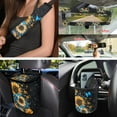 thumbnail image 3 of Uorisanigo Sunflower Butterfly 15 Packs Car Seat Cover Front Back Seat Protector, with Steering Wheel Covers Seat Belt Cover Car Coasters Hanging Trash Bin Air Vent Pouch Rearview Mirror Cover, 3 of 7