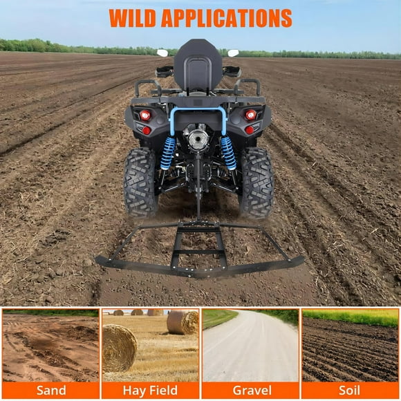 Driveway Drag 66" Width, Heavy Duty Steel, Driveway Grader for ATV, UTV, Garden Lawn Tractors, Topdressing Spreader Tool, Wide Drag Level, Lawn Tractor Attachments for Hay Field, Gravel, Soil