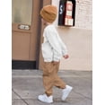 thumbnail image 5 of Arshiner Boy 2Pcs Fall Winter Clothes Color Block Crewneck Sweatshirt and Pants Sweatsuit, 5 of 6