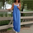 thumbnail image 2 of purcolt Plus Size Jumpsuits for Women Summer Dressy Casual Spaghetti Straps Sleeveless Loose Boho Rompers Vintage Wide Leg Baggy Overalls with Pockets, 2 of 4