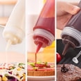 thumbnail image 3 of Botella para salsas - Botella exprimible de 500 ml - Botella dispensadora con tapa - Apta para condimentos, kétchup, mostaza, mayonesa, aceite de oliva, salsas claras, etc. - 4 unidades, 3 of 6