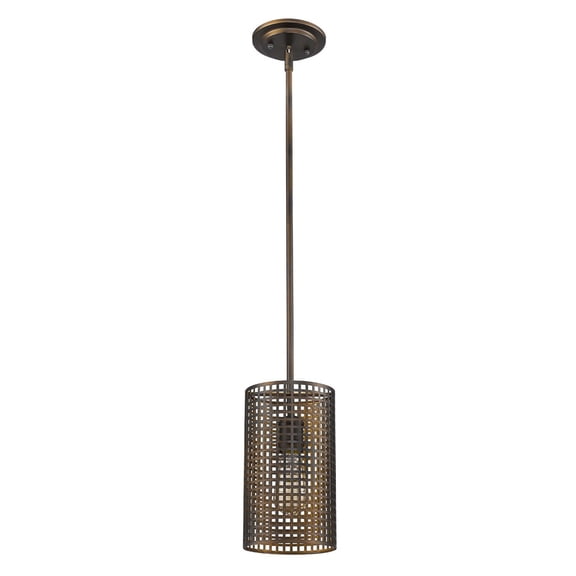 Loft 1-Light Oil-Rubbed Bronze Pendant With Wire Shade