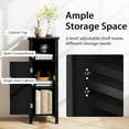 thumbnail image 6 of SLSRFD Bathroom Floor Cabinet, Freestanding Wooden Storage Cabinet with Adjustable Shelf, Anti-Tipping Design, 12" x 12" x 31.5", Side Cabinet for Bathroom, Home, Office(Black), 6 of 8