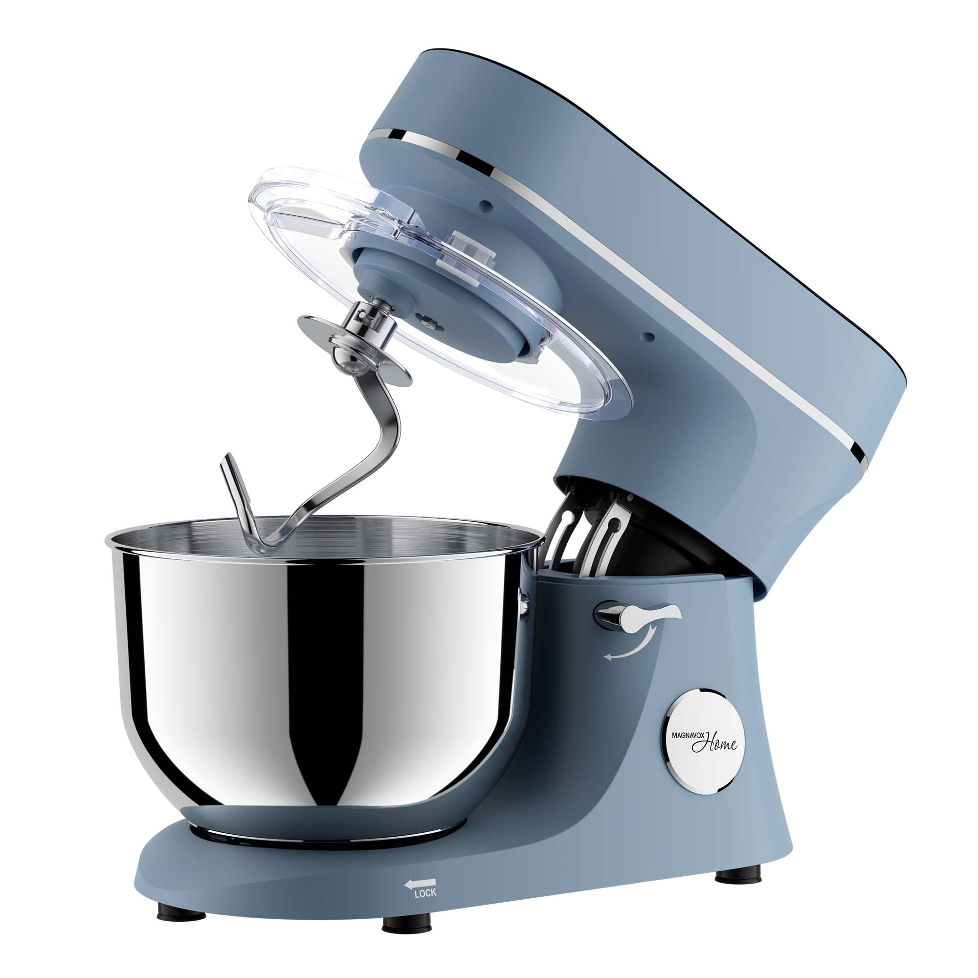 Magnavox 6.0L Digital Touch Screen Stand Mixer with Stainless Steel Bowl, 11-Speed, Tilt-Head, Planetary Mixing, 660W Motor, Dough Hook, Beater, Whisk, Bowl Cover