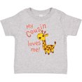 thumbnail image 3 of Inktastic My Cousin Loves Me Cute Giraffe Boys or Girls Baby T-Shirt, 3 of 5