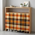 thumbnail image 6 of Orange Grid Cabinet Curtains for Kitchen 35"Wx35"L, Fall Minimalist Orange Gray Plaid Stripes Modern Country Laundry Sink Cabinets Magic Tape Short Curtain Privacy Panel for Bathroom Vanity Cabinets, 6 of 9
