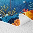 thumbnail image 5 of Manfei Ocean Mermaid Bed Spread Queen, Colorful Reef Queen Coverlet Set, Sky Blue, 3 Pieces, 1 Quilt and 2 Pillowcases, 5 of 7