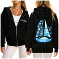 thumbnail image 3 of CAIXIA Hoodies for Women Zip Up Casual Fashion Fall Long Sleeve Tops Hooded Sweatshirt Drawstring Women Jacket with Pocket Lined Hoodie Coat for Women, 3 of 8
