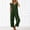 Green, variant on Linen Rompers for Women Casual Short Sleeve Button Down Overalls Wide Leg Loose Jumpsuit with Pockets