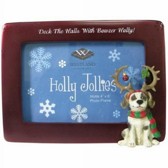 4 x 6 Inch Deck the Halls with Bowzer Holly Doggy Picture Frame