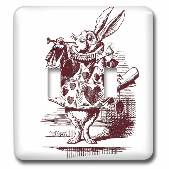 3dRose White Rabbit from Alice in Wonderland - Double Toggle Switch