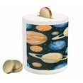thumbnail image 2 of Galaxy Piggy Bank, Galaxy Space Art Solar System Planets Mars Mercury Uranus Jupiter Venus Print, Ceramic Coin Bank Money Box for Cash Saving, 3.6" X 3.2", Multicolor, by Ambesonne, 2 of 4