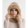 thumbnail image 2 of CoCopeaunts Women One Piece Slouchy Beanie Hats Fleece Lined Knit Hooded Balaclava Scarf Set Skull Ski Snow Hat Cap with Scarf, 2 of 2