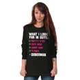 thumbnail image 4 of What I Look In Guys Doberman Dog Lady Women's Long Sleeve T Shirt Brisco Brands M, 4 of 6