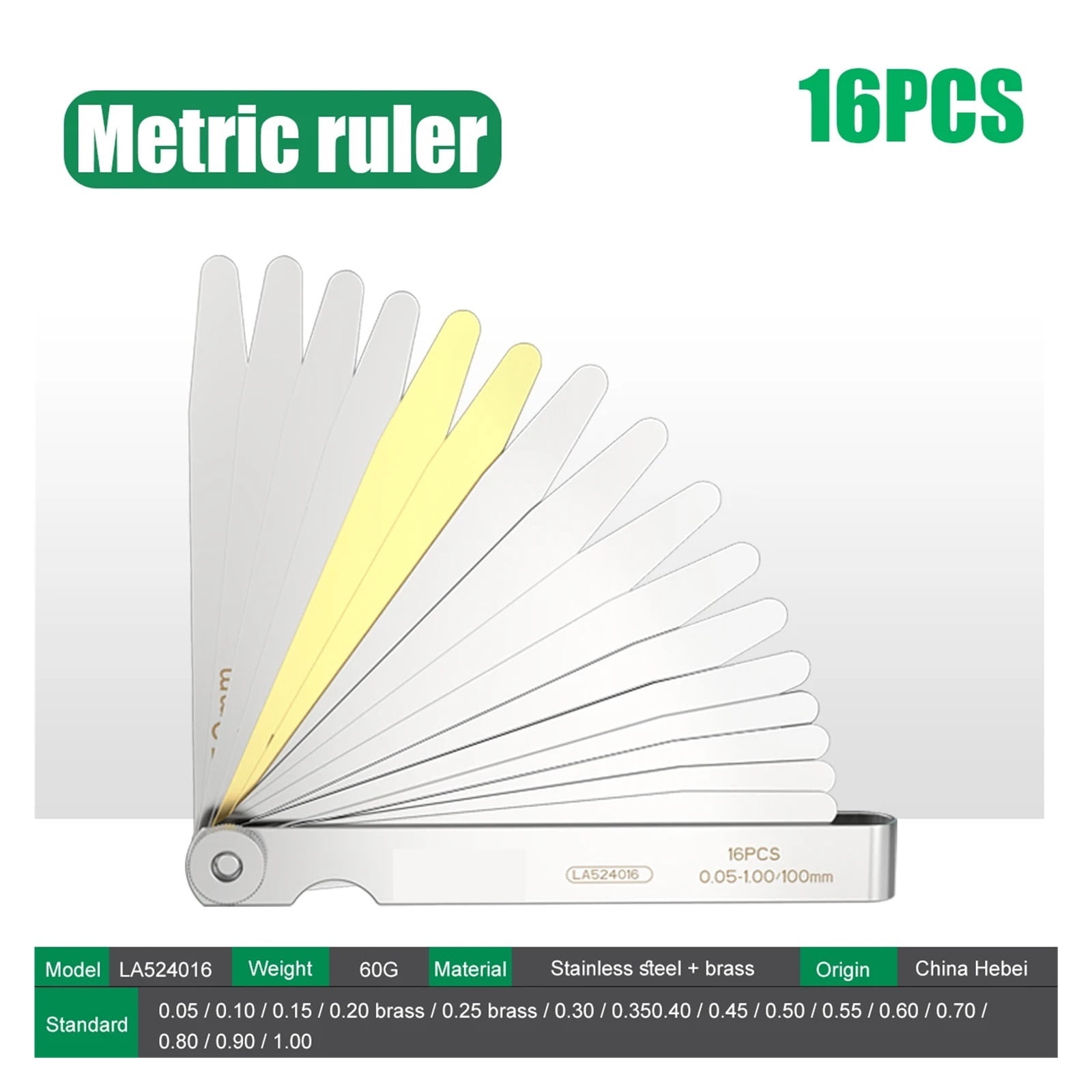 Feeler Gauge Metric 0.02-1mm Thickness Gauge Set For Measure Sheet Gauge Blades Valves Foliage of Valves Gap ,Corrosion-Resistant