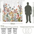thumbnail image 4 of Boho Floral Shower Curtain for Bathroom,Spring Summer Vintage Wildflower Butterfly Shower Curtain with Hooks,Polyester Fabric Shower Curtains Machine Washable Waterproof Bath Decor 72" x 72", 4 of 6