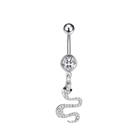 DESIGNICE 2026 New Belly Button Ring,Stainless Steel Dangle Belly Button Rings,3g Belly Ring