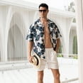 thumbnail image 2 of JLFKNG Fashion Men's 2Pcs Outfits Summer Short Sleeve T Shirts And Shorts Breathable Casual Floral Printed Hawaiian Style Comfy Summer Clothes, 2 of 9
