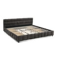 thumbnail image 6 of California King Upholstered Bed with Storage Drawers, Chenille Fabric Platform Bed Frame, Modern Bedroom Headboard with Underbed Storage,Dark Gray, 6 of 8
