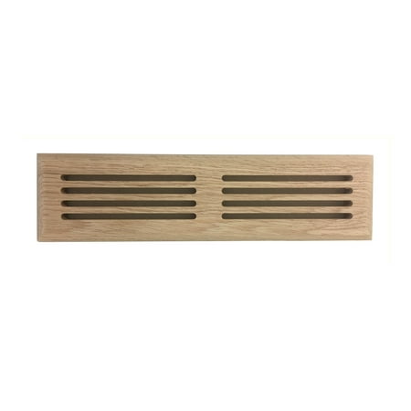 

2 Inch x 12 Inch Red Oak Hardwood Vent Floor Register Surface Mount Slotted Style Unfinished