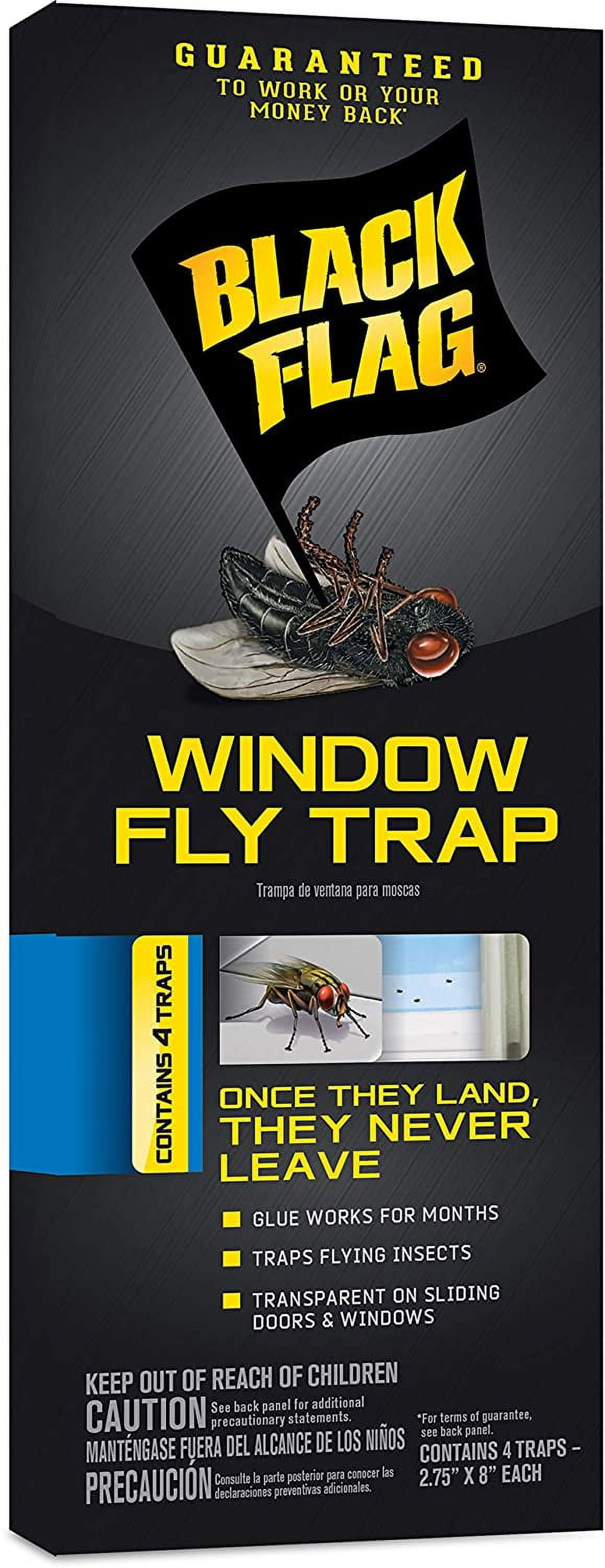 Black Flag Window Fly Trap Catches All Flying Insects 4 Traps
