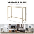 thumbnail image 5 of GoDecor 39.4" Console Table Modern Sofa Table for Entryway Living Room Office, Writing Desk, Computer Desk, Study Desk, Gold Color Glass Finish, 5 of 11
