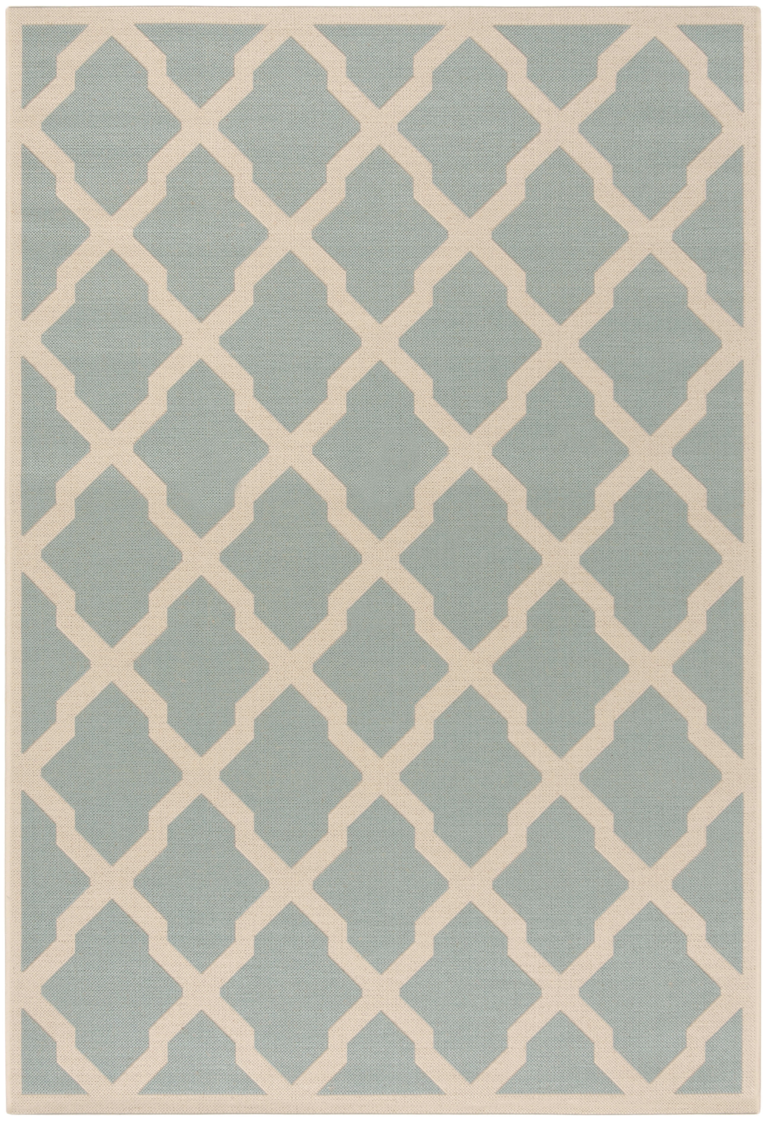 Safavieh Linden Gamal Geometric Indoor/Outdoor Area Rug, Aqua/Cream, 8' x 10'